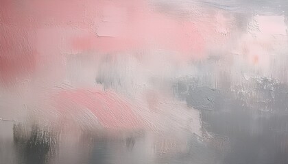 Abstract Background With Textured Gradient Soft Pastel Pink And Grey With Distressed Paint Strokes