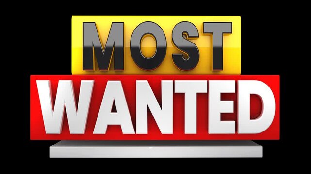 Most Wanted 3D animation. 3D most wanted, Most Wanted animation video with transparent background