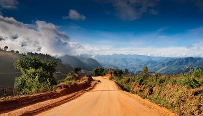 Dirt Road In Chin State Myanmar