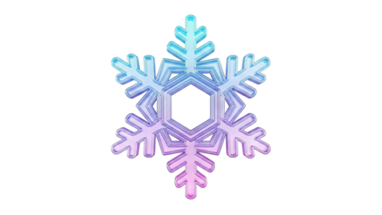 3D Snowflake with Blue and Purple Gradient