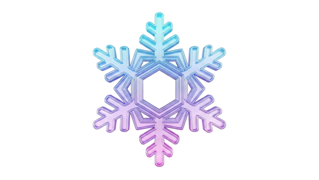 3D Snowflake with Blue and Purple Gradient - Powered by Adobe