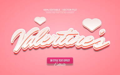 Romantic Pink Valentine Text Effect &ndash; Editable Love Typography Style