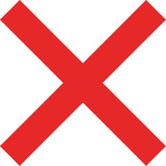 Obraz premium Simple Bold Red Cross Sign Symbol Icon Graphic Element