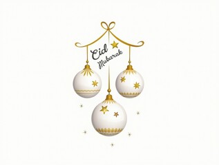Celebrating eid mubarak with decorative ornaments