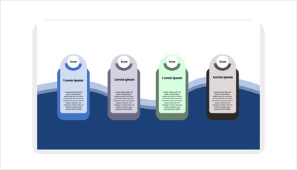 design business template with 4 options, steps. Can be used for workflow layout, diagram, annual report, web design