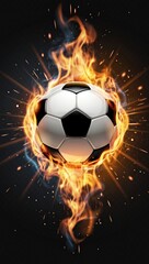 Fototapeta premium Fiery soccer ball
