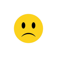 Fototapeta premium Sad face emoji isolated on transparent background