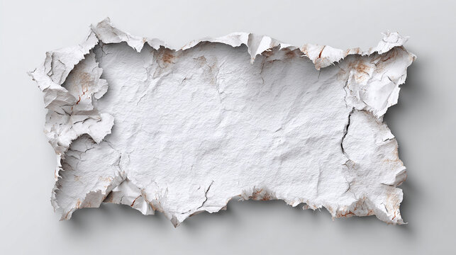 Torn paper showing a textured surface and edges with a unique shape