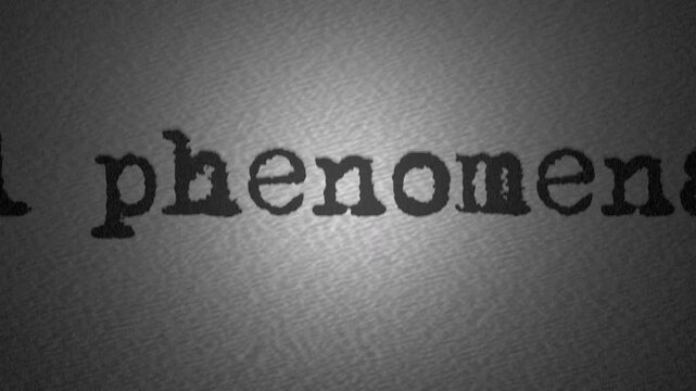 SlidingTypewritten text reads Unidentified Aerial Phenomena creating mystery tension