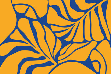 Flower doodle background. Botanical  abstract shape doodle art design.