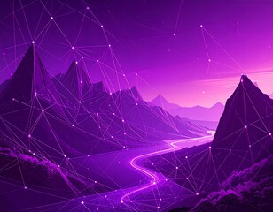 Purple Mountains Digital Landscape