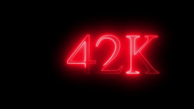 42K New year text animation. Neon number 2032. beginning, future concept, energy ,sparkle ,luxury, 