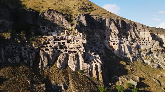 The cave monastery site of Vardzia, Samtskhe-Javakheti, Lesser Caucasus, Georgia, Caucasus, Europe