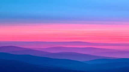 Obraz premium Dark Teal And Radiant Pink Horizon Merging Into Deep Reflective Layered Water Surfaces 