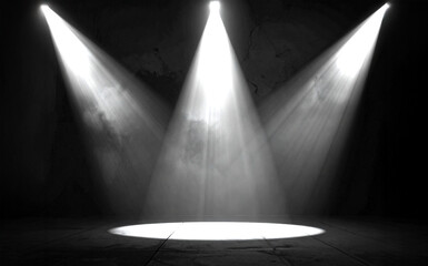 暗闇にスポットライトが当たるAI生成画像