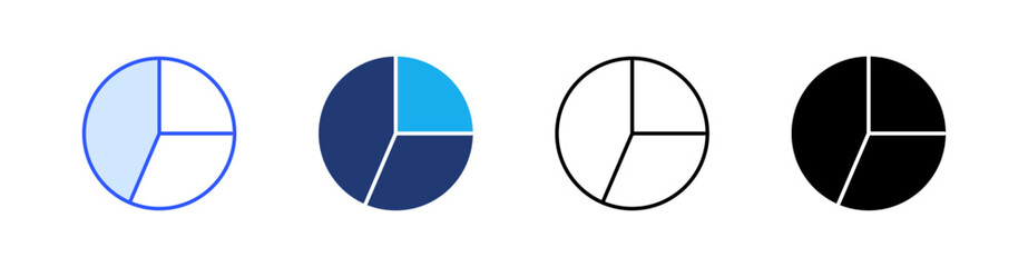 Pie Chart Multiple Style Icon Set Vector 