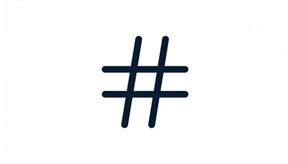 Dark blue hash symbol on a plain white background