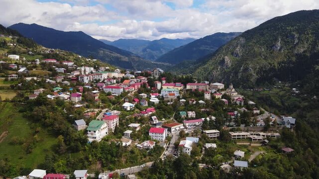The mountain town of Khulo, in the mountains of Adjara, Georgia, Caucasus, Europe