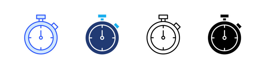 Time Multiple Style Icon Set Vector 