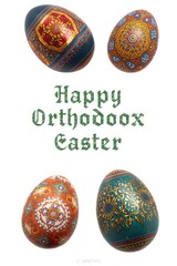 Celebrating orthodox easter with decorated eggs