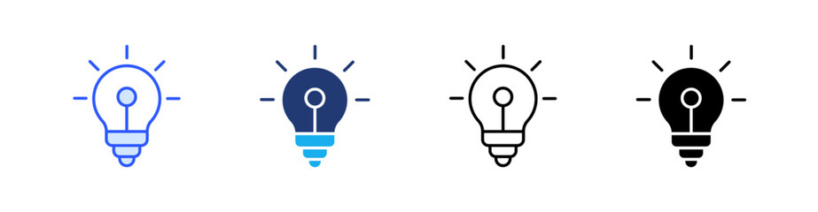 Idea Multiple Style Icon Set Vector 