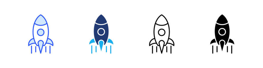 Startup Multiple Style Icon Set Vector 