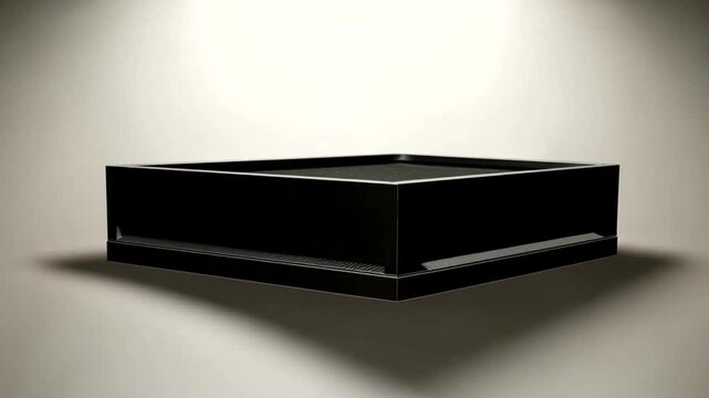 Black Rectangular Box on Gray Background.