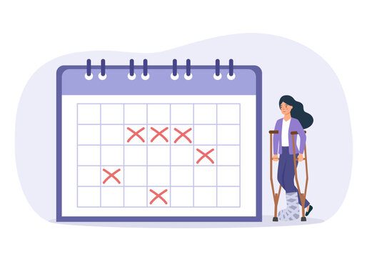 Sick leave concept vector illustration. Paid days, stay home, without losing pay, social insurance, ill worker.