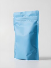Blue Plastic Pouch Mockup Side Perspective for Branding
