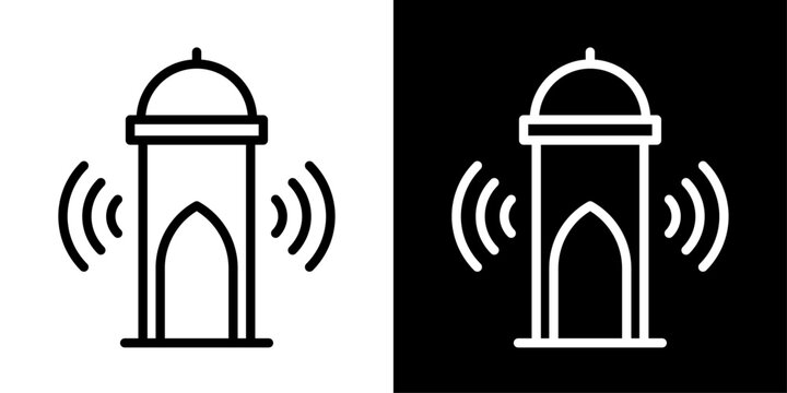 Azan icon representing Islamic call to prayer, worship time announcement, Ramadan devotion, faith, and religious practice.