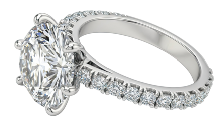 Diamond Engagement Ring with Pave Band