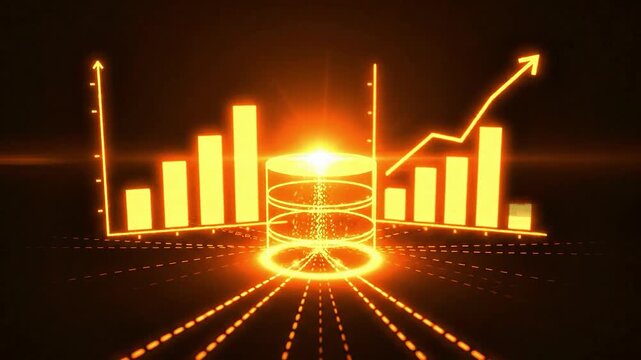 Line Icon Animation on Dark Background in Business Environment