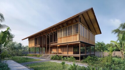 Modern Tropical Wooden House Design