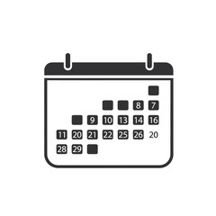 Calendar Icon Vector. Simple Date Planner and Schedule Glyph. Time Management UI Element for Web and Mobile Apps on White Background.