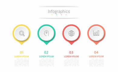 Infographic 4 options design elements for your business data. Vector Illustration.