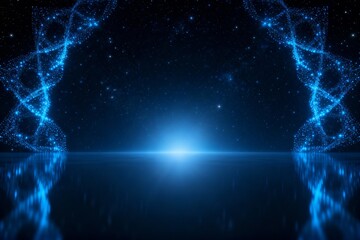 Blue DNA helixes in space