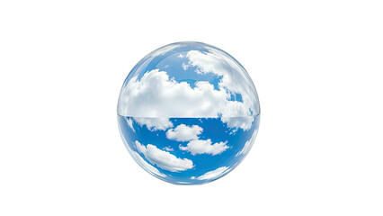 Fototapeta premium Glass sphere reflecting sky and clouds