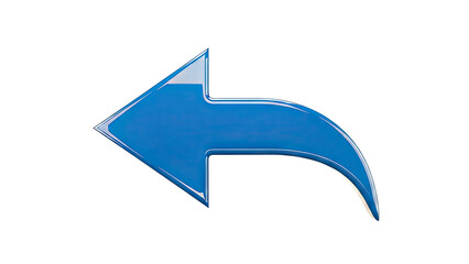 3D Blue Undo Arrow