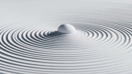Fototapeta premium Abstract white sphere resting in concentric circle pattern