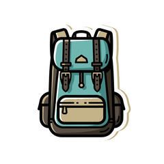 Fototapeta premium Adventurer's Backpack with Multiple Compartments for Hiking and Travel