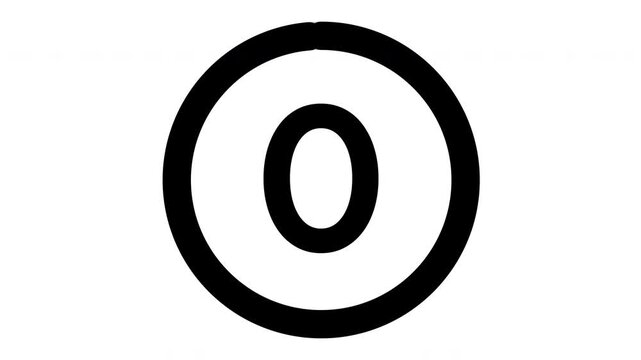 5 second countdown with circle animation, 5 to 0 animation countdown. 4K video