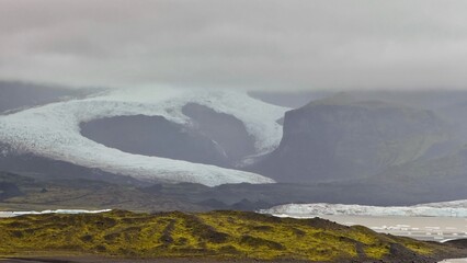 Icebergs at J&ouml;kuls&aacute;rl&oacute;n Glacier Lagoon, Vatnaj&ouml;kull National Park, H&ouml;fn, Iceland South Coast