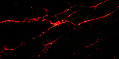 An abstract red and black background featuring a burning fire explosion with orange flames, smoke, and bright energy light elements in a textured illustration design © Graph Rover