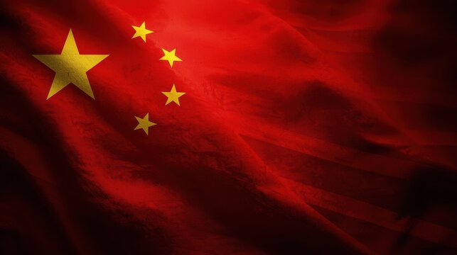Waving chinese flag