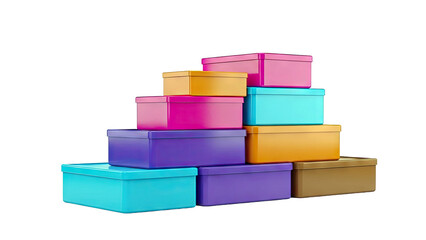 Fototapeta premium Stack of Colorful Rectangular Boxes
