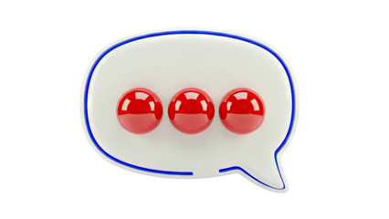 Speech Bubble with Three Red Dots
