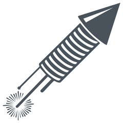 Vector Illustration of a Sparking Firework Rocket Ready to Launch