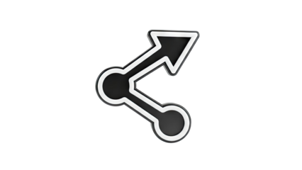 Black and white share icon