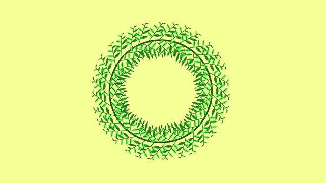 animated background of plant circles for nature themes and wedding invitations etc.