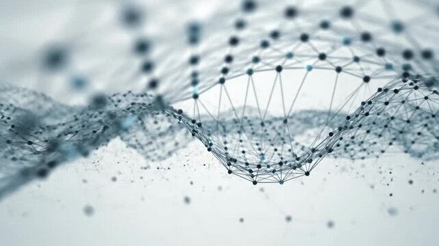 Abstract network structure with connected dots and lines, representing data flow and connectivity.